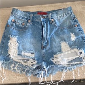 Signature Distressed Shorts
